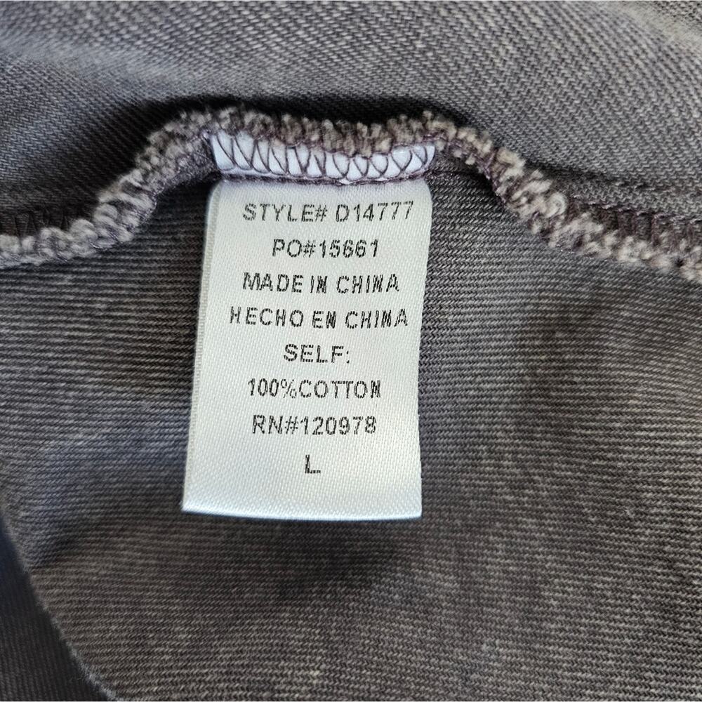 Entro Women's Gray Purple V-Neck Tiered Denim Mini Babydoll Dress Size L - Picture 14 of 15